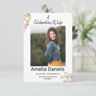 Invitation Pretty Hawthorn Celebration Of Life Photo Card