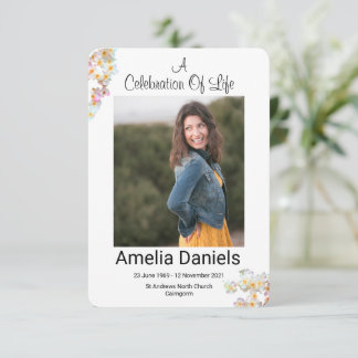 Invitation Pretty Hawthorn Celebration Of Life Photo Card
