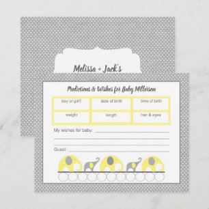 Invitation Prévisions de baby shower et souhaits - neutre