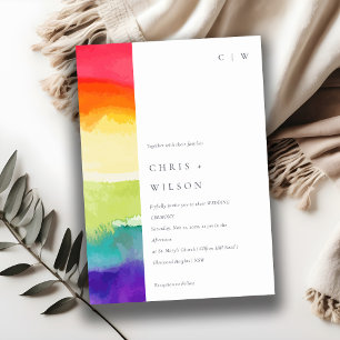 Invitation Pride colorée minimaliste Mariage arc-en-ciel élég