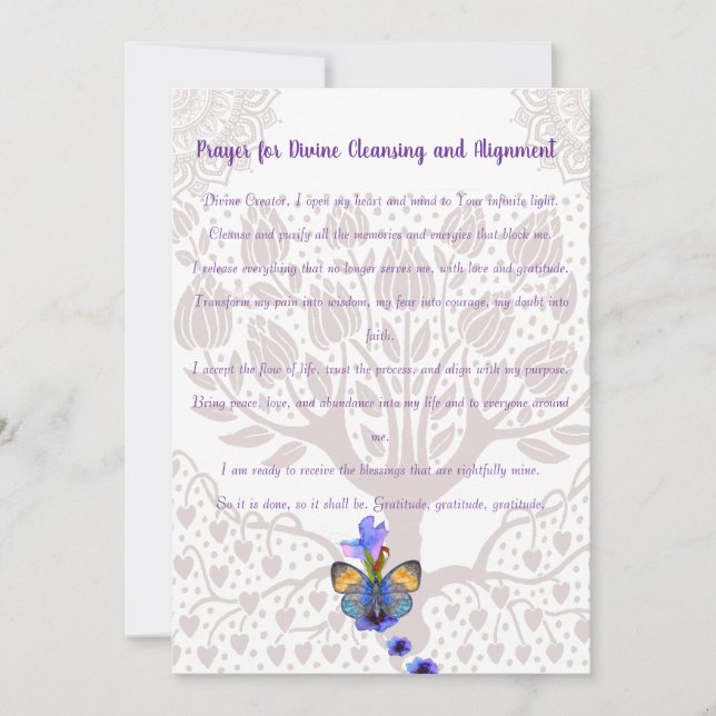 Invitation Prière pour le nettoyage et l'alignement divins (Devant)