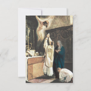 Invitation Prière religieuse pour l'autel garçon catholique 