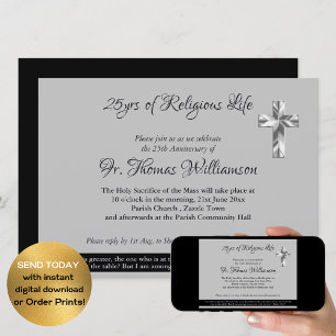 Invitation Priest Deacon 25e anniversaire de l'ordination Arg