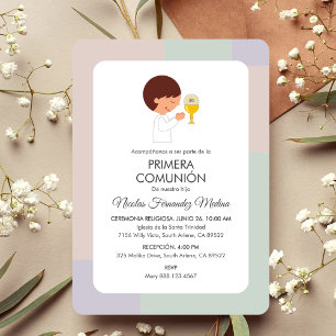 Invitation Primera Comunion Espagnol Cute Garçons Première Co
