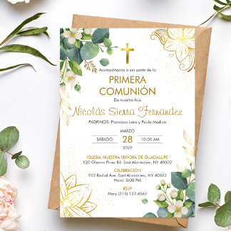 Invitation Primera Comunion Garçon Fille Catholique Première