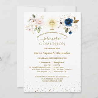 Invitation Primera Comunión Twins First Holy Communion