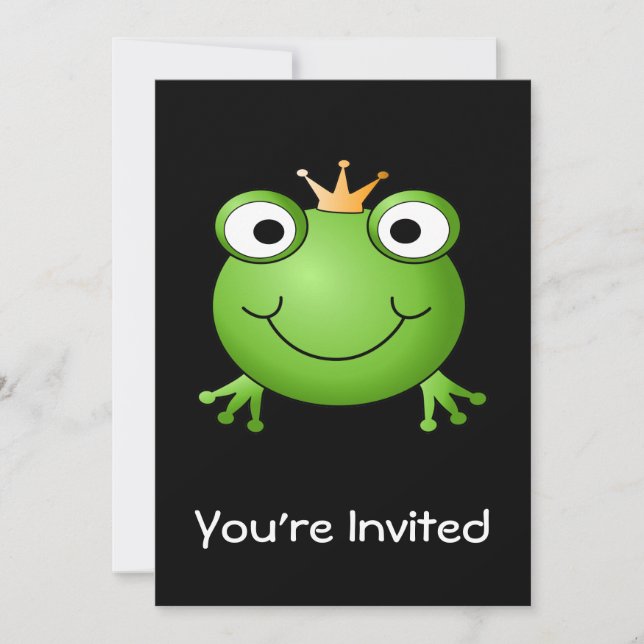 Invitation Prince de grenouille. Grenouille de sourire avec (Devant)