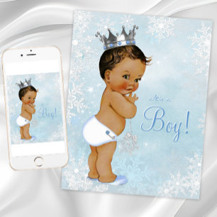 Invitation Prince ethnique Hiver Merveilleux Baby Shower