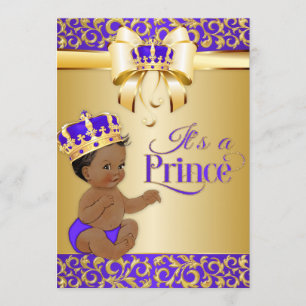 Invitation Prince héritier royal de violet et d'or africain-a