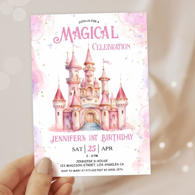 Invitation Princess Castle 1er anniversaire (Créateur téléchargé)