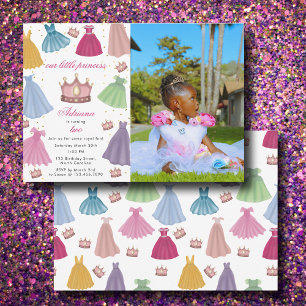 Invitation Princess Dresses Fairytale Girl Photo Anniversaire