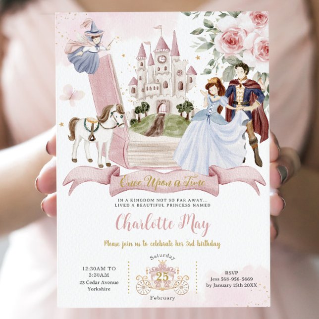 Invitation Princess Fairytale Book Il était une fois annivers (Créateur téléchargé)
