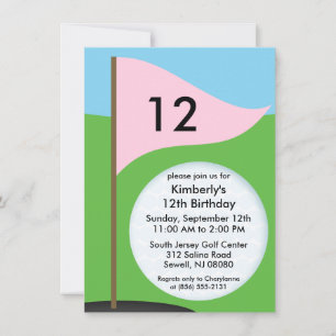 Invitation Princess Pink Let's Bogie Mini Golf fête d'anniver