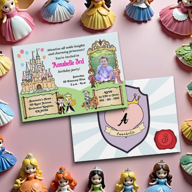 Invitation Princess & Prince Fairytale Castle Photo Anniversa (Créateur téléchargé)