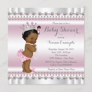 Invitation Princesse Afro-Américaine Baby Shower Ethnique Pea