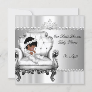 Invitation Princesse Afro-Américaine Fête de Naissance Fille 