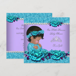 Invitation Princesse Afro-Américaine Fête de Naissance Fille 