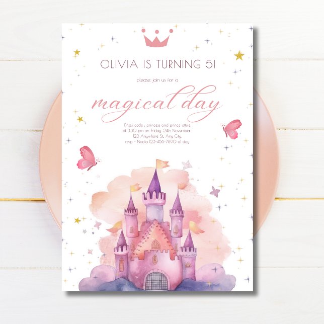 Invitation Princesse Anniversaire Jour magique Château de Pri (Créateur téléchargé)