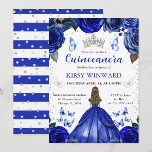 Invitation Princesse aux Cheveux Blonds en Robe Bleue Quincea