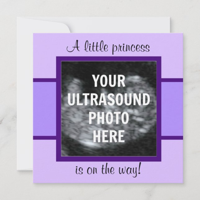 Invitation Princesse Baby Customisée Modèle photo Ultrasound (Devant)