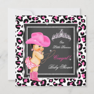 Invitation Princesse Baby shower fille fille fille fille Brun