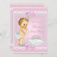 Princesse Baby shower fille rose Tiara Coeur Blond
