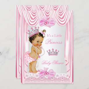 Invitation Princesse Baby shower fille soie rose