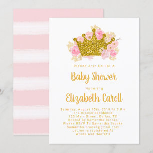 Invitation Princesse Baby shower Invitation, Baby Girl Douche