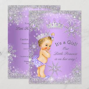 Invitation Princesse Baby shower Lavender Wonderland Blonde