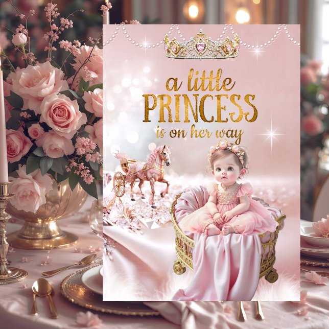 Invitation Princesse Baby shower rose - Panier (Créateur téléchargé)