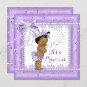 Invitation Princesse Baby shower Violet Arc Lace Gem Ethnique