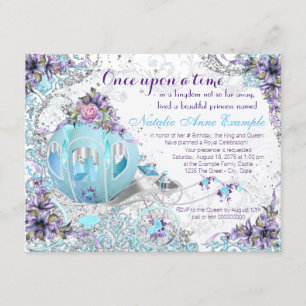 Invitation Princesse Birthday de conte de fées il était une