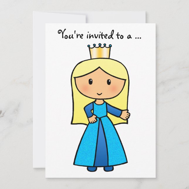 Invitation Princesse blonde mignonne Fête de la mariée de (Devant)