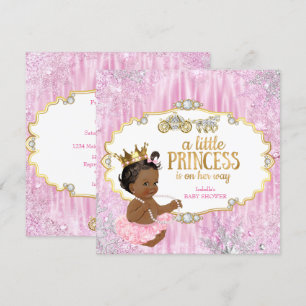 Invitation Princesse Carrosse Magique Baby Shower Rose Ethniq