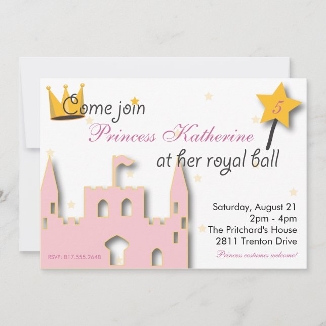 Invitation Princesse Castle (Devant)