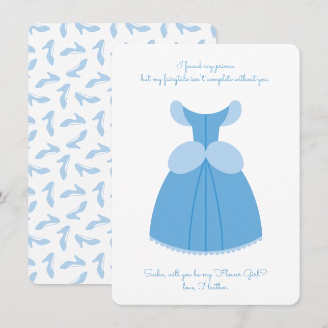 Invitation Princesse Cendrillon | Seras-Tu Ma Fille Fleur ? (Devant / Derrière)
