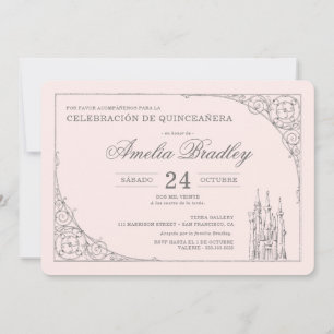 Invitation Princesse Château De Conte De Fées Quinceañera