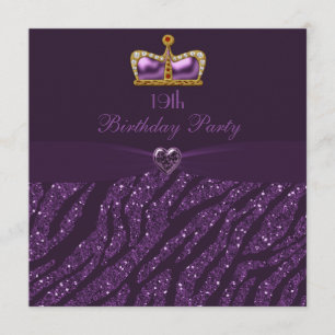Invitation Princesse Crown Heart et anniversaire de parties