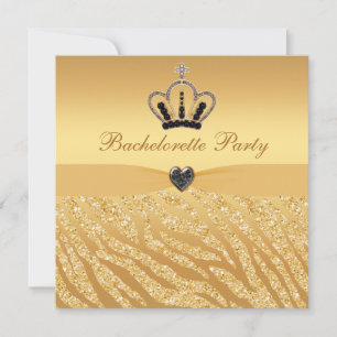 Invitation Princesse Crown & Zebra Parties scintillant Imprim