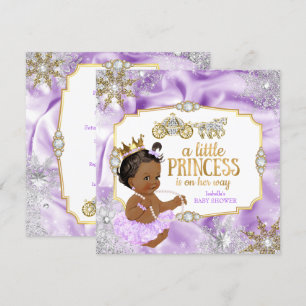Invitation Princesse de Carrosse Baby Shower Violet Ethnique