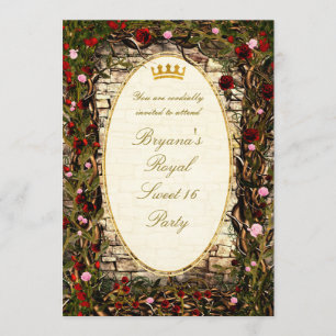 Invitation Princesse de conte de fées vintage Briar Rose Part