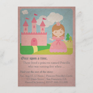 Invitation Princesse de Conte de Fées Vintage, Fête d'Anniver