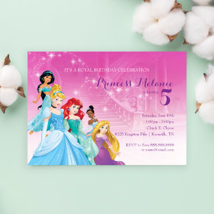Invitation anniversaire Ariel la petite sirène Disney carte sur téléphone