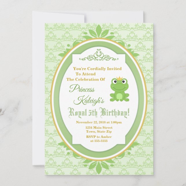 Invitation Princesse et l'invitation d'anniversaire de (Devant)