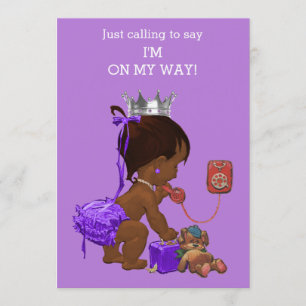 Invitation Princesse ethnique sur le baby shower de pourpre