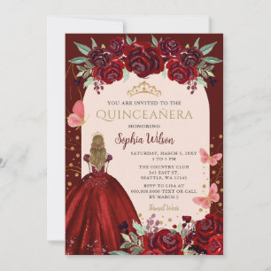 Invitation Princesse Florale de Bourgogne Quinceañera