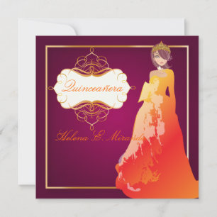Invitation Princesse Formelle Quinceañera/Quince años