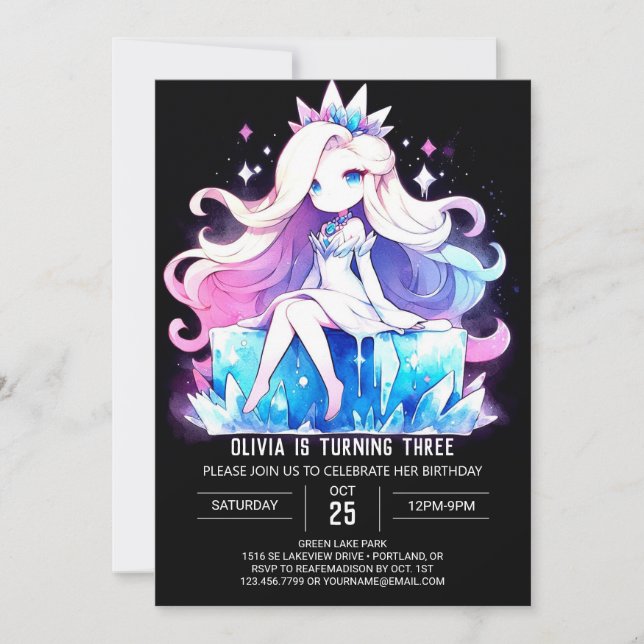 Invitation Princesse Imprimable Whimsical Anniversaire (Devant)