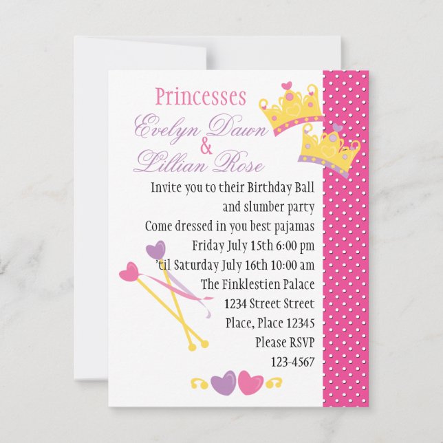 Invitation Princesse jumelle ! (Devant)