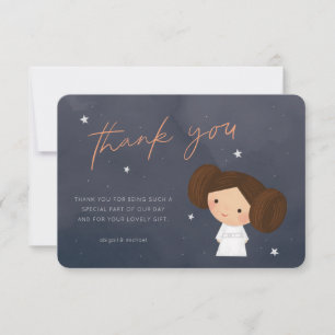 Invitation Princesse Leia   Merci Baby shower aquarelle